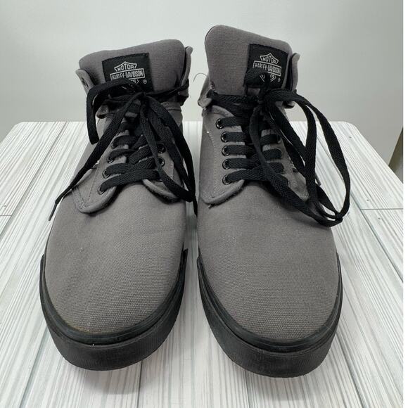 Harley-Davidson Men's Size 11.5 Wrenford Canvas Riding Shoes D93545 Gray Lace Up - Picture 1 of 8